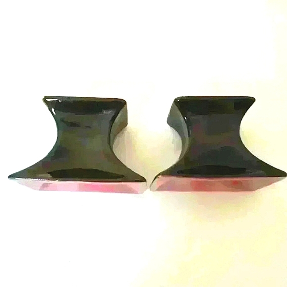 MCM Planters Black/Pink Inside Succulent Planters Desk Organizers Set Of 2 Small - Picture 3 of 6